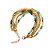 Pulseira Feminina 5 Voltas Colorida com Cristais e Corrente Elegante - Imagem 1