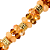 Pulseira Candy Laranja Caramelo Dourado Feminina - Imagem 3