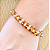 Pulseira Marrom com Cristal Champanhe e Entremeios Dourados Feminina - Imagem 2