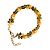 Pulseira de Cristal Verde Laranja Cinza e Dourado Feminina - Imagem 1