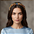 Tiara Fina de Luxo Bordada Colorida com Pedrarias em Veludo Preto Feminina - Imagem 3
