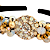 Tiara Fina de Luxo Bordada Veludo Preta Dourado Fosco com Pérolas e  White Opal Feminina - Imagem 2