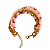Pulseira 5 Voltas Feminina Com Corrente e Cristais Tons Rosa - Imagem 1