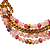 Pulseira 5 Voltas Feminina Com Corrente e Cristais Tons Rosa - Imagem 3