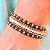 Pulseira Feminina 5 Voltas com Correntes e Cristais Marrom Hematite Bege - Imagem 2