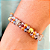 Pulseira Feminina com Cristais Coloridos Azul Cobalto e Entremeios Prata e Dourado - Imagem 2