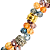 Pulseira Feminina com Cristais Coloridos Azul Cobalto e Entremeios Prata e Dourado - Imagem 3