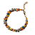 Pulseira Feminina com Cristais Coloridos Azul Cobalto e Entremeios Prata e Dourado - Imagem 1
