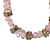 Pulseira Feminina com Cristais Rosa Claro e Entremeios Prata - Imagem 3