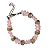 Pulseira Feminina com Cristais Rosa Claro e Entremeios Prata - Imagem 1