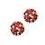 Brinco Redondo de Strass Rosa Claro Rosa Opal Rosê Dourado Feminino - Imagem 1