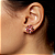 Brinco Redondo de Strass Rosa Claro Rosa Opal Rosê Dourado Feminino - Imagem 2
