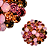 Brinco Redondo de Strass Rosa Claro Rosa Opal Rosê Dourado Feminino - Imagem 3