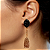 Brinco Grande Pendurado Preto com Strass e Pingente Feminino - Imagem 2