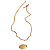 Colar Dourado Feminino com Pingente em Resina Bege 2 em 1 CL851 - Imagem 3