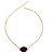 Colar Dourado Feminino com Pingente em Resina Marrom 2 em 1 CL852 - Imagem 1