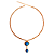 Colar Feminino Dourado com Pingentes Azuis Delicado - Imagem 1