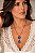 Colar Dourado com Pingentes Redondo e Oval Azul - Imagem 3