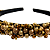 Tiara Feminina Fina de Luxo Bordada Com Pedrarias Marrom T470 - Imagem 3
