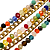 Pulseira 5 Voltas Feminina com Cristais Colorido e Corrente  873P - Imagem 4