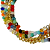 Pulseira 5 Voltas Feminina com Cristais Colorido e Corrente  873P - Imagem 3