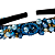 Tiara de Luxo Fina Bordada Tons Azul Com Detalhes Dourado T472 - Imagem 3