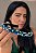 Tiara de Luxo Fina Bordada Tons Azul Com Detalhes Dourado T472 - Imagem 2