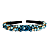 Tiara de Luxo Fina Bordada Tons Azul Com Detalhes Dourado T472 - Imagem 1