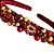 Tiara Bordada de Luxo Fina Com Pedrarias Vermelha e Dourado T474 - Imagem 3