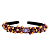 Tiara Bordada Feminina de Luxo Fina com Pedrarias Roxo e Dourado T475 - Imagem 1