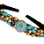 Tiara Bordada de Luxo Fina Feminina com Pedrarias Azul e Dourado T477 - Imagem 3