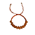 Pulseira Feminina Ajustavel de Cristais de Vidro Pêssego e Macramê 880P - Imagem 4