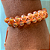 Pulseira Feminina Ajustavel de Cristais de Vidro Pêssego e Macramê 880P - Imagem 2
