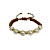 Pulseira Feminina Ajustavel com Pérolas branca e Macramê Marrom 881P - Imagem 1