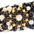 Tiara Bordadade Luxo Larga Preta com Pedrarias em Preto e Branco T480 - Imagem 2
