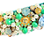 Tiara Bordada de Luxo Feminina Larga Verde com Pedrarias Brancas e Verde T482 - Imagem 2