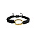 Pulseira de Macramê Ajustável Preta com Pingente Orgânico 894P - Imagem 1