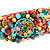 Tiara Bordada de Luxo Larga Veremelho com Pedrarias Colorida - Imagem 2