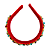 Tiara Bordada de Luxo Larga Veremelho com Pedrarias Colorida - Imagem 3