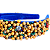 Tiara Bordada de Luxo Larga Azul e Dourada com Pedrarias Coloridas - Imagem 3