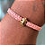 Pulseira Ajustavel de Macramê Rosa Bebê com Pingente Gota 896P - Imagem 2