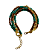 Pulseira de 5 Voltas com Cristais Cobre e Verde Jade e Correntes Douradas 902P - Imagem 1