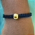 Pulseira Ajustavel de Macramê Azul Marinho com Esfera Orgânica Dourada 907P - Imagem 2