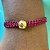 Pulseira Ajustável de Macramê Marsala com Esfera Orgânica Dourada 908P - Imagem 2