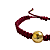 Pulseira Ajustável de Macramê Marsala com Esfera Orgânica Dourada 908P - Imagem 4