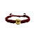 Pulseira Ajustável de Macramê Marsala com Esfera Orgânica Dourada 908P - Imagem 1