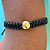 Pulseira Ajustável de Macramê Preta com Esfera Orgânica Dourada 909P - Imagem 2