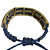 Bracelete Ajustável Azul Marinho com Pingente Ouro Velho 912P - Imagem 3