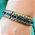 Bracelete Ajustável Azul Marinho com Pingente Ouro Velho - Imagem 2