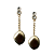 Brinco Grande Pendurado com Pedra Orgânica Dourado Fosco BG2211 - Imagem 1